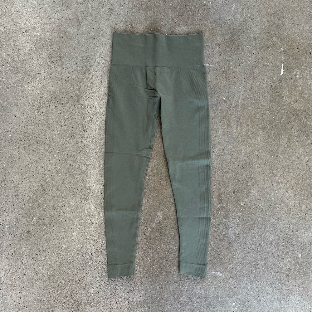Set Active Sculptflex Leggings Green Size S/M Activewear Athleisure Ribbed - Picture 6 of 10